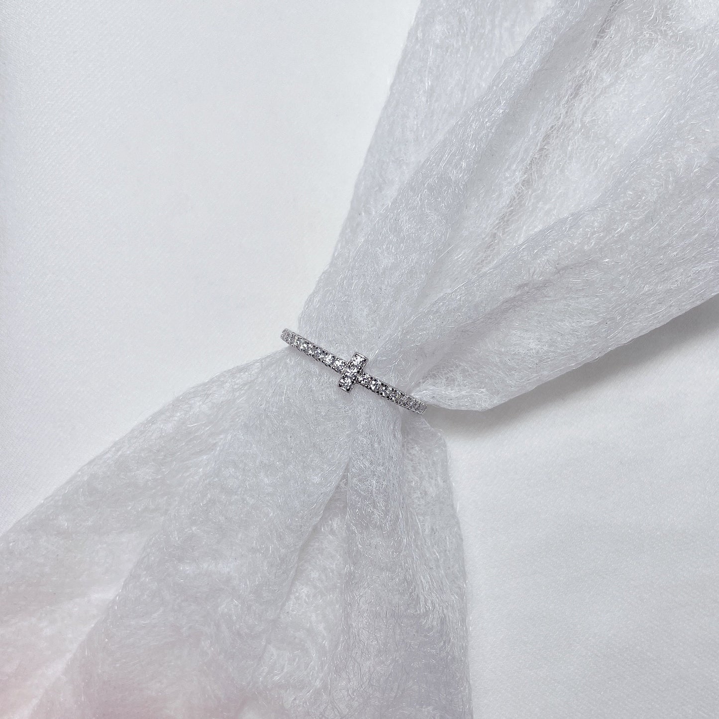 Anillo apilable cruzado, joyería chapada en oro de plata 925 de 14K, anillo minimalista CZ, estilo delicado simple coreano