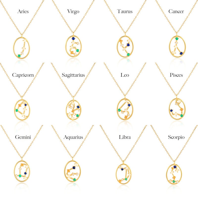 Colorful Crystal Zodiac Necklace