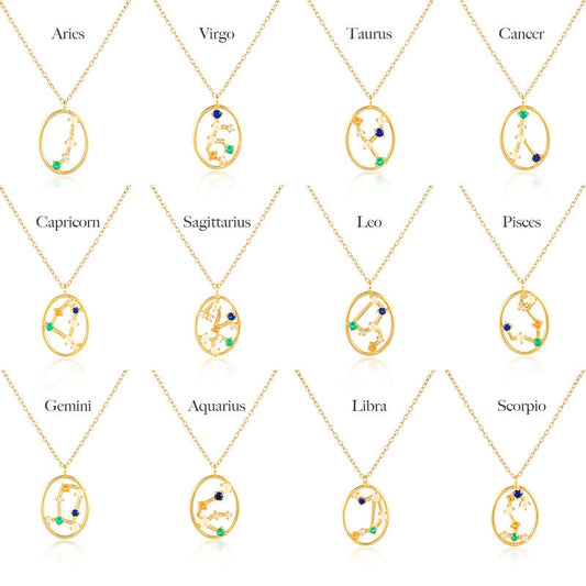 Colorful Crystal Zodiac Necklace