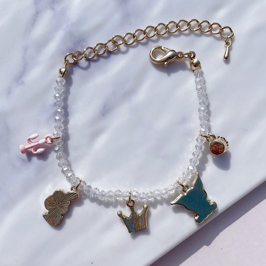 Mischievous Friends Beads Bracelet | Adjustable Charm Beaded Band | Friendship Series | Dangling Charm Decoration | Cute Enamel Pendant