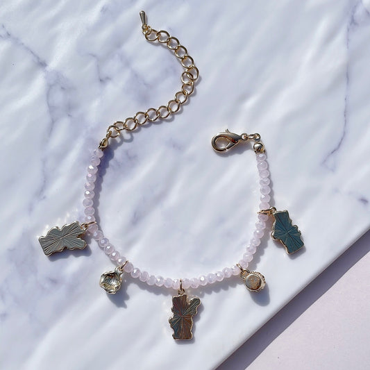 Teddy Bears Beads Bracelet | Adjustable Charm Beaded Band | Friendship Series | Dangling Charm Decoration | Cute Enamel Character Pendant