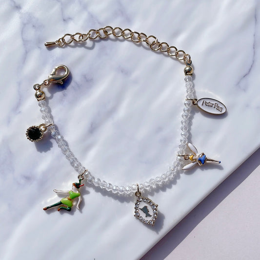 Peter Pan Beads Bracelet | Adjustable Charm Beaded Band | Fairytale Series | Peter and Wendy Storybook Inspired | Cute Character Dangles