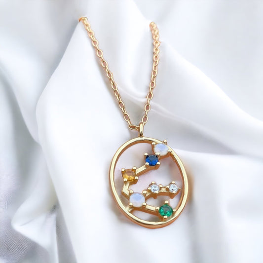 Colorful Crystal Zodiac Necklace