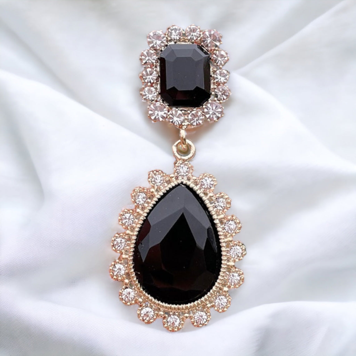 Antique Black Crystal Duo