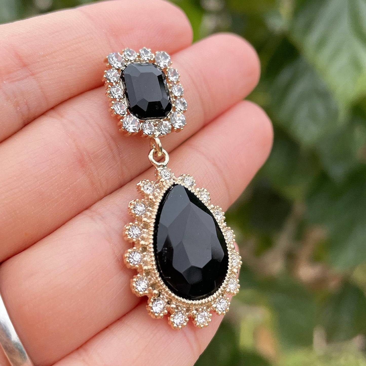 Antique Black Crystal Duo