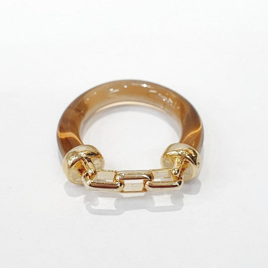 Anillo de resina acrílica con grillete de oro, anillo de declaración de mármol de vidrio retro Y2K, regalo minimalista de moda, joyería coreana sostenible asequible